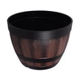 thumbnail image 4 of Miangastore Pot de Fleurs en Forme de Tonneau de Whisky en Résine - Jardinière Ronde Style Vintage Pot de Plante Pot de Fleurs Contenant de Bonsaï pour Intérieur Extérieur Jardin Cour Patio Maison, 4 of 9