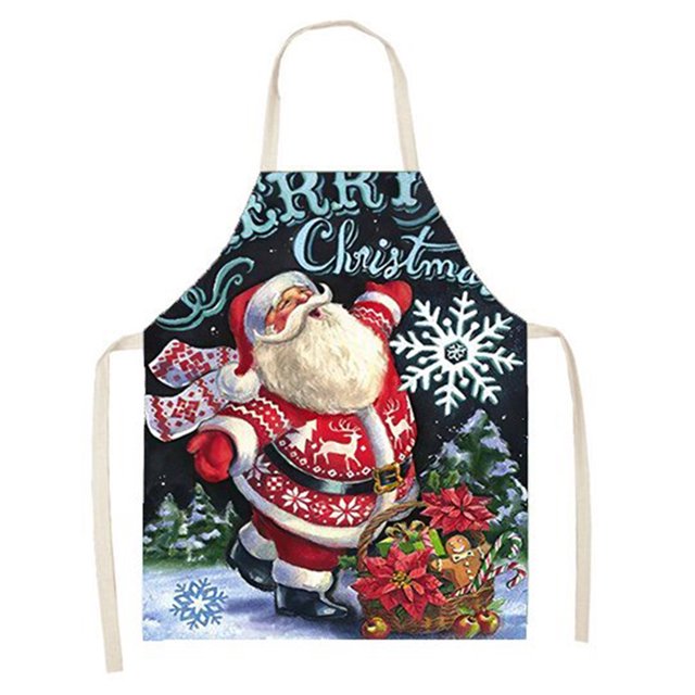 Delantal De Lino Con Regalo De Papá Noel 47X38Cm Likrtyny Arte Deco