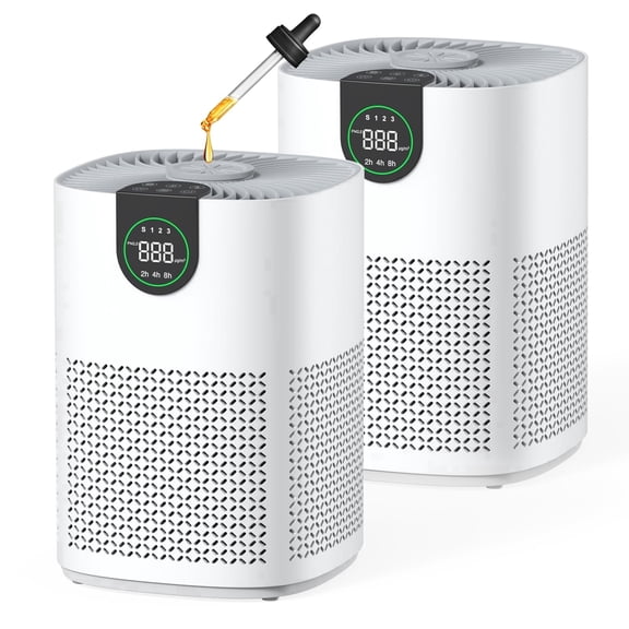VEWIOR 2 Pack Air Purifiers for Home, Air Purifiers for Bedroom Large Room up to 1200 Sq.ft with H13 HEPA Washable Filter, Aromatherapy, PM2.5 Display, Sleep Mode, Auto Mode