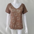 thumbnail image 5 of Askfv Women Love Print Tops Blouses Casual T-Shirt Short Sleeve Tee Tops, 5 of 5