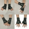 thumbnail image 2 of Fingerless Punk Styles Gloves Cosplay PU Leather For Motorcycle Outdoor Halloween Activity, 2 of 8