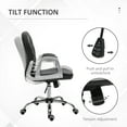 thumbnail image 5 of Vinsetto PU Leather Home Office Chair, Button Tufted Desk Chair with Padded Armrests, Adjustable Height and Swivel Wheels, Black, 5 of 10