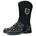 thumbnail image 1 of OSSTONE Moto Boots Western Boots Chukka Boots for Men Fashion Zipper-up Leather Casual Shoes 5008-1-H-M-Black-7 Silver Black, 1 of 6