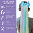 thumbnail image 4 of My Hair Popz Rainbow Colored Hair Extensions for Kids with Bow, Deluxe Synthetic Fiber Ponytail Hair Extensions, Heat and Tangle Resistant, 4 of 6