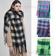 thumbnail image 2 of Bufanda de cachemira de lujo para mujer, chal a cuadros, cálido, bandana, pashmina, borla larga, manta gruesa, novedad de 2022, 2 of 5