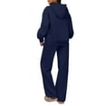 thumbnail image 5 of Hoodie Sets Sweatset Hoodie And Sweatpants Set Sweat Set Sweat Suit Sweatsuits Women 2 Piece Outfit Fall Tracksuit Matching Oversized Hoodies Baggy Sweatpants Set, Dark Blue-M, 5 of 5