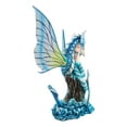 thumbnail image 3 of Large Nautical Blue Mermaid Feeding Leviathan Ocean Dragon Fairy Pixie Statue, 3 of 8