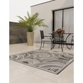 thumbnail image 3 of Unique Loom Outdoor Traditional Collection Area Rug - Deco (10' Square Black and White), 3 of 11