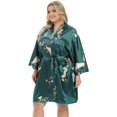 thumbnail image 4 of GFDYREE Women's Plus Size Satin Robes Plus Size Silky Kimonos Robes Sleepwear,Short, 4 of 6