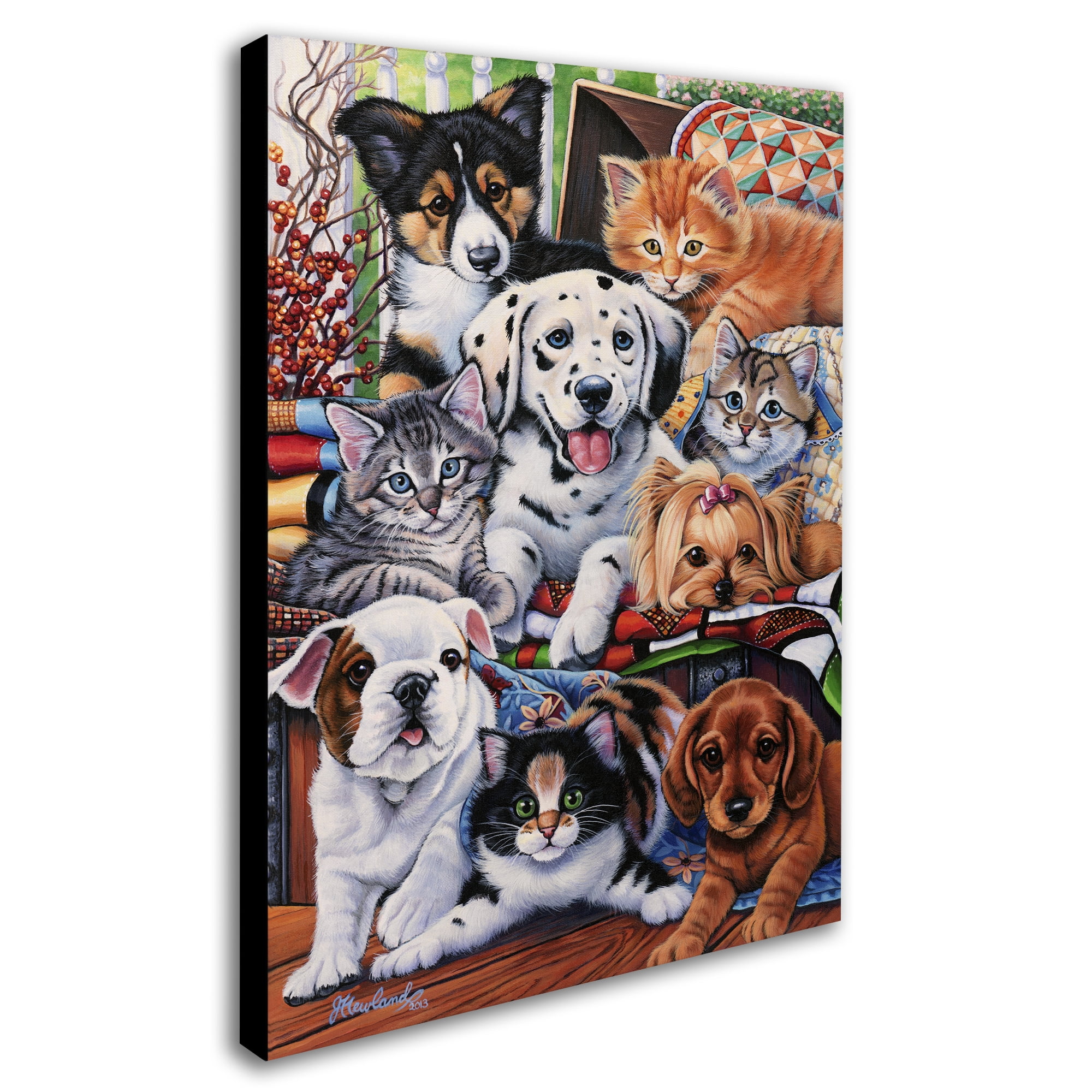 Trademark Fine Art 'Country Pups and Kittens II' Canvas Art by Jenny Newland