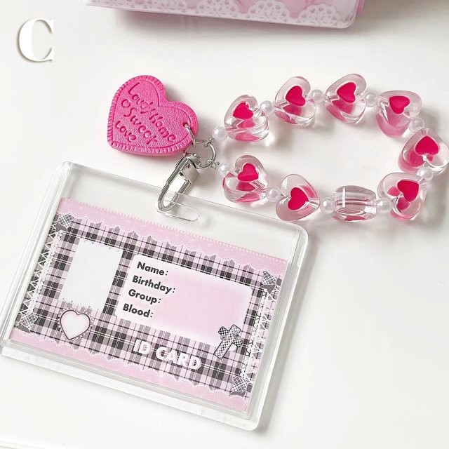 1pc, Y2k Kawaii Acrílico Transparente Kpop Badge Holder, Photo Protector, Idol Photo Sleeves, Pink Keychain Stationery, Party Gifts, Children's Gifts, Holiday Gifts, Birthday Gifts
