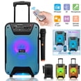 thumbnail image 6 of Portable Trolley Bluetooth Speaker Small PA System Stereo Heavy Bass Sound Karaoke Speaker with 8" Subwoofer Microphone, 6 of 12