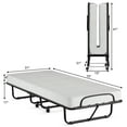 thumbnail image 4 of Gymax Rollaway Folding Metal Bed Memory Foam Mattress Cot Guest Made in Italy, 4 of 10