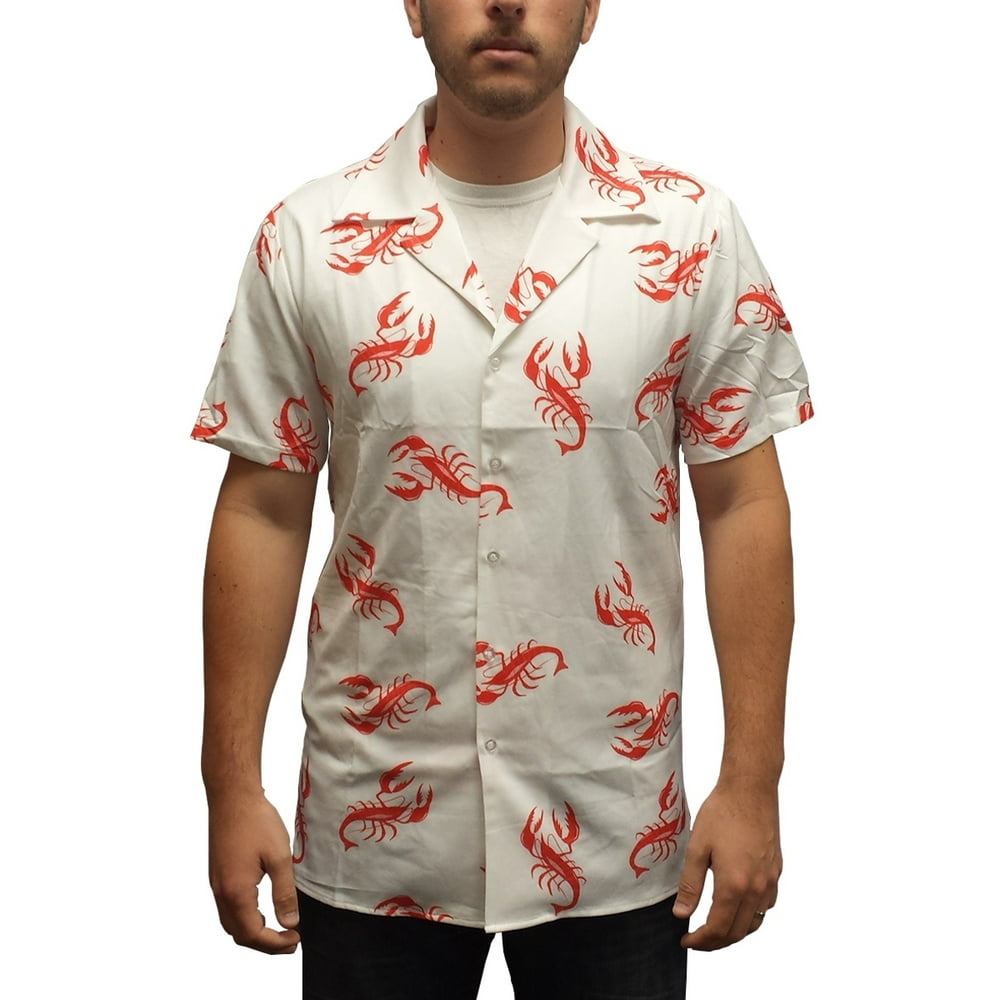 Cosmo Kramer Lobster Shirt White Button Down Up Adult Mens 90s Costume