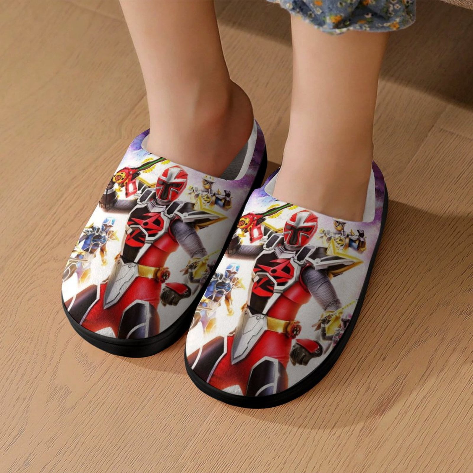 Kids Power Rangers Slippers Boys Girls Non Slip Fuzzy House Slippers Warm Soft Plush Winter House Shoes Slip On Shoes Walmart