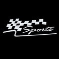 thumbnail image 1 of HEVIRGO SPORT Letter Checkered Racing Flag Removable Car Sticker Auto Reflective Decal, 1 of 6