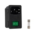 thumbnail image 4 of 1PC Male AC Power Cord Inlet Socket With Rocker Switch Fuse Holder,250V,10A GREEN, 4 of 9