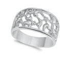 thumbnail image 4 of Clear CZ Filigree Cutout Rope Knot Ring .925 Sterling Silver Band White Jewelry Female Size 7, 4 of 4