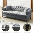 thumbnail image 6 of Mid-Century 79"L Couch, 3-Seat Couches and Sofas, Upholstered Sofa with Thicked Cushions, Modern Sofa with Wood Legs, Heavy Duty Couch Furniture for Home Living Room, 79"L x 30"W x 32"H, Gray, 6 of 10