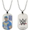 WWE Kids' Stainless Steel John Cena Dog Tag Pendant, 16" Chain