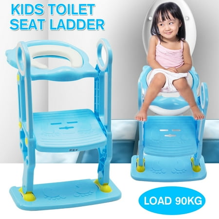 Soft Potty Seat And Step Stool Anti Slip Potty Training Ladder Step Up Seat Toilet Contoured Cushion Training Step Stool for Kids Toddlers with Safe Antiskid Board Super Soft Toilet Cushion Foldable & Adjustable ()