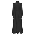 thumbnail image 4 of Yeahdor Robe de Pasteur d'Église pour Femmes Robe Longue Manches Bouffantes Satin Évasée Danse Liturgique Noir S, 4 of 7