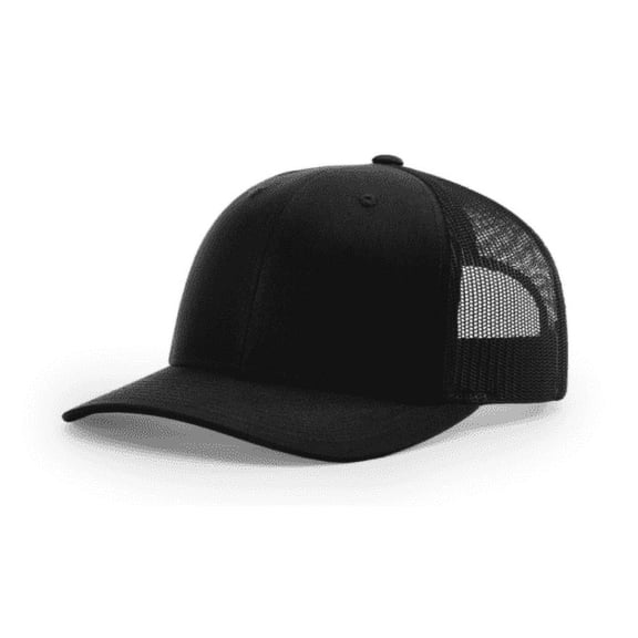 A C Adjustable Trucker Hat with 2-Tone Mesh Snapback, Black