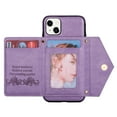 thumbnail image 2 of Mantto Case for iPhone 13, Women Wallet Cover with Crossbody Adjustable Shoulder Strap, Zipper Premium PU Leather Magnetic Flip Card Pocket Phone Case For iPhone 13, Purple, 2 of 6