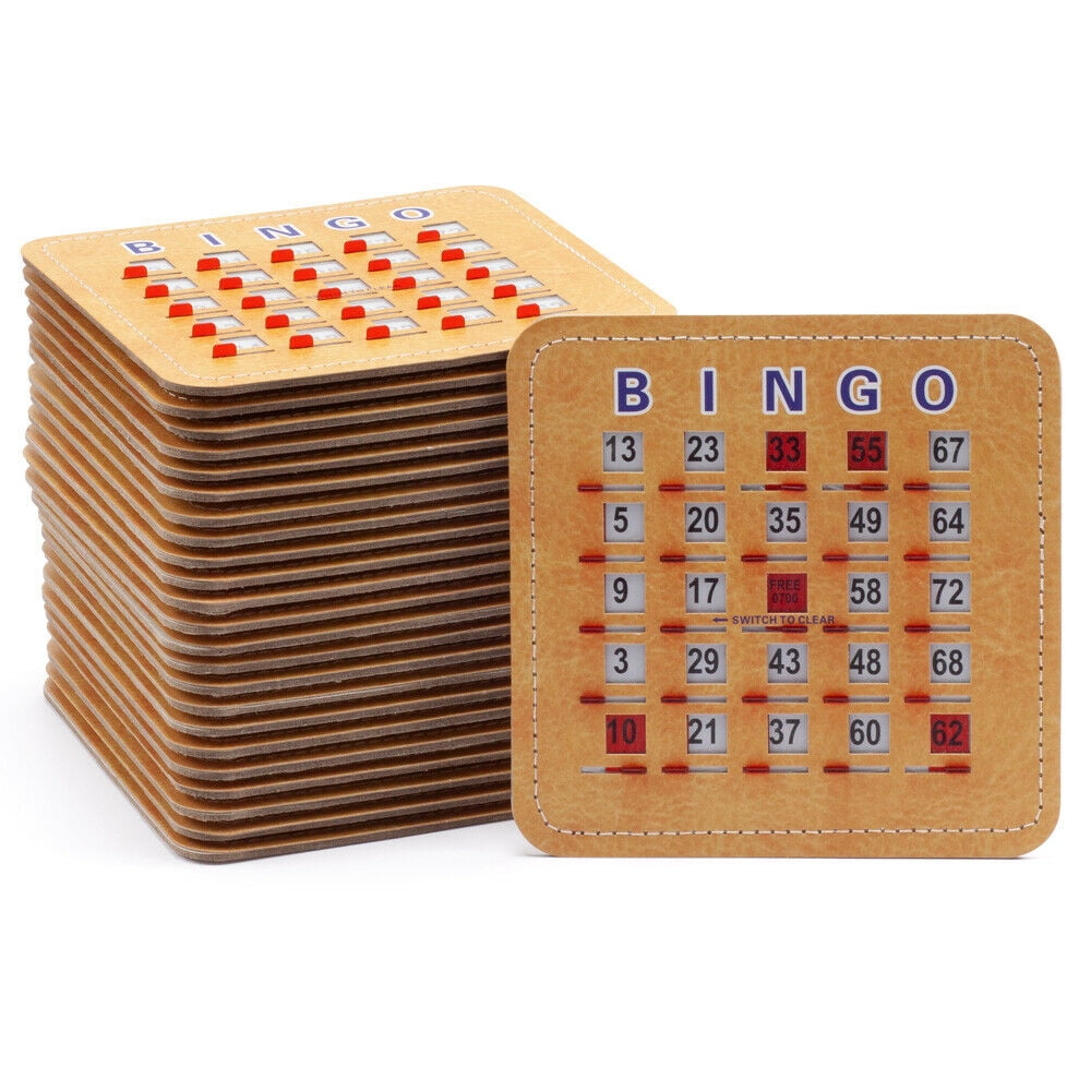 Stitched Reusable Shutter Slide Bingo Cards w/Shutter Clear Slider (25