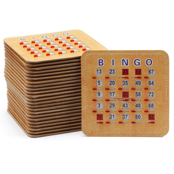 Stitched Reusable Shutter Slide Bingo Cards w/Shutter Clear Slider (25