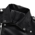 thumbnail image 5 of Sokhug Women's Faux Leather Jackets Moto Biker Short Coat Zip Up Jacket, Black, 5 of 8