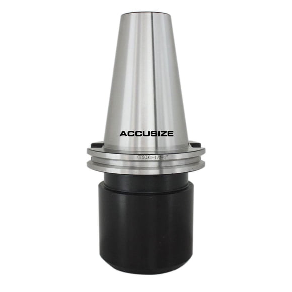 Accusize - Caterpillar CAT50 V-Flange CNC End Mill Holder, Draw bar thread: 1/8 inch - 1 (1-1/2 inch)