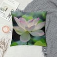 thumbnail image 2 of JRXY  Throw Pillow Cover Lotus Flowers Watercolor Summer Floral Blossom Botanical Green Leaves Plant Garden Decor Lumbar Pillow Case Cushion for Sofa Couch Bed White, 2 of 5