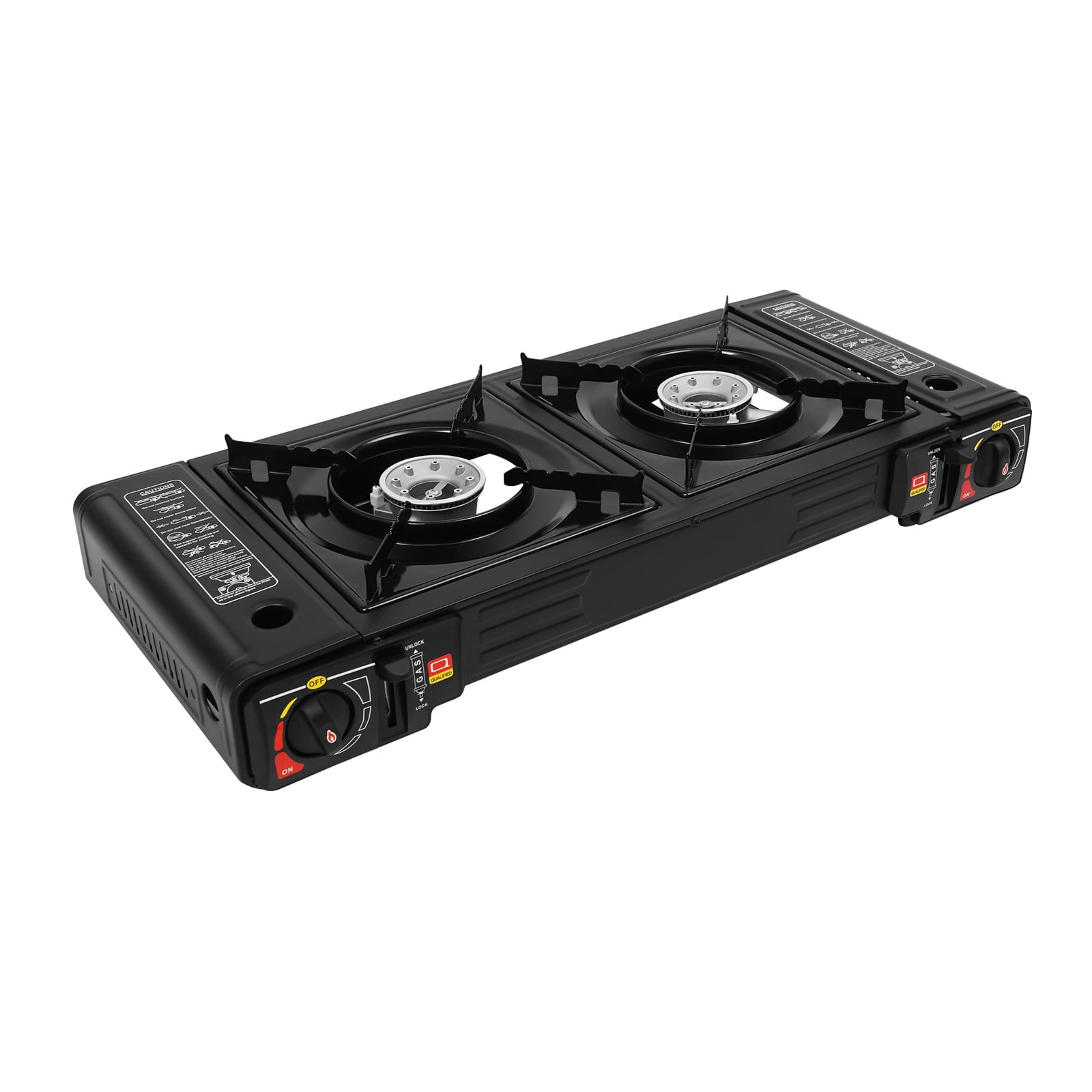 2 Burners Camping Stove, Camping Stove with Baking Tray, for Outdoor and Indoor