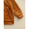 thumbnail image 6 of Qiylii Children Velvet Outfit Long Sleeve Zipper Hooded Jacket + Trousers, Elastic Waist Casual Style, 6 of 9