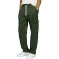 thumbnail image 6 of Cargo Joggers Sweatpants for Men Open Bottom Wide Leg Sweatpants with Pockets Straight Leg Solid Cargo Sweats Lounge Pants Drawstring Lightweight Baggy Gym 2025 Joggers for Yoga,Green M, 6 of 6