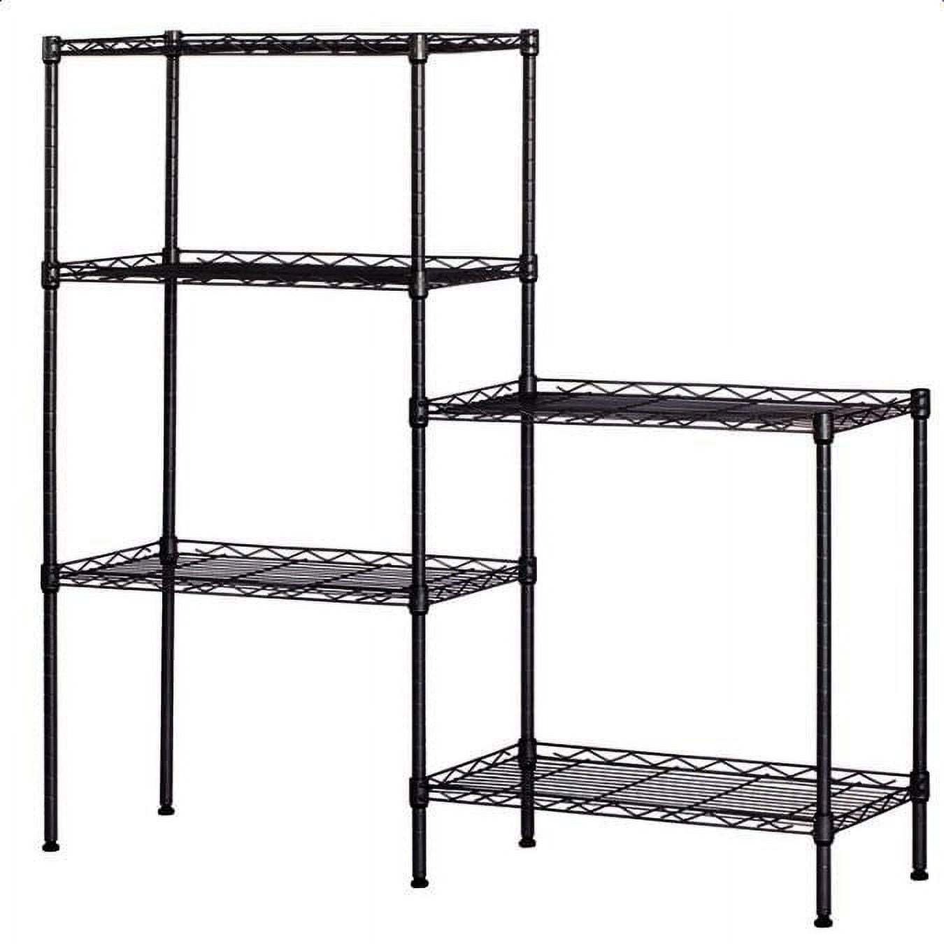 Ktaxon 5 Tier Layer 59x21x11.5 Storage Rack, Wire Shelving Adjustable Steel Storage Rack Organizer Kitchen, Black