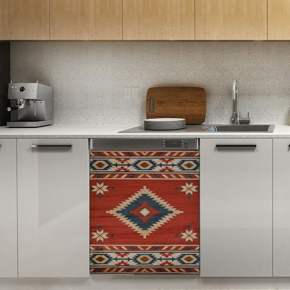 Southwestern Geometric Dishwasher Magnet Cover Decorative Sticker for Home Cabinet Kitchen 23" x26"