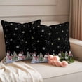 thumbnail image 2 of Black Christmas Snowman Outdoor Pillow Covers 16"x16" Set of 2,Waterproof Throw Pillow Covers for Patio Furniture,Winter Xmas Tree Snowflakes Decorative Cushion Pillowcases for Garden Couch Sofa, 2 of 9