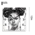 thumbnail image 2 of 12 Inch Wall Clock Battery Operated Silent Clock Decorative for Office, Kitchen, Outdoor, Living Room，Black Woman with Curls Exquisite, 2 of 4
