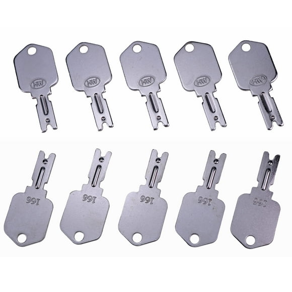 JEENDA (10) Forklift Key for Clark Yale Hyster Komatsu Gradall Gehl Crown New Holland Caterpillar JLG Daewoo & More 166 6T-2663 1430 7738-4578 A214062 51335040 186304 090-32025 ELI80-0090