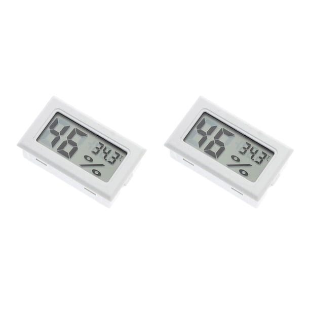 Bewildely Mini Termómetro Digital LCD -50 ℃ ~ 80 ℃ Sensor Multifuncional Funciona con Modo Snooze Alta Precisión Habitación Blanca Blanco 2piezas Bewildely CBP393777