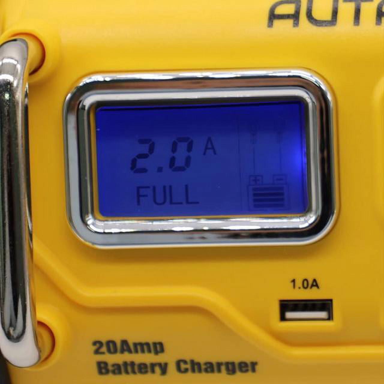 AUTAA 12V Fully Automatic 10 Amp Bench Battery Charger/Maintainer , Alternator Check, Cable Clamps.
