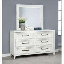 Marielle 6-drawer Dresser with Mirror Distressed White