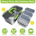 thumbnail image 3 of 7-Piece 304 Stainless Steel Food Storage Containers Set with Clear Lids, 3 of 6