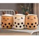 thumbnail image 3 of Funny Doll Pearl Milk Tea Cup - Milk Tea Pillow Brown Triangle (50cm) Adepaton LL-1594, 3 of 6