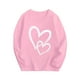 thumbnail image 1 of Ceisia Kids' Double Heart Print Long Sleeve Crew Neck T-Shirt for Valentine's Day & Casual Wear Pink 2 Years Gifts, 1 of 3