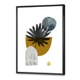 thumbnail image 3 of Designart 'Abstract Geometry Shapes and Tropical Palm Leaf I' Modern Framed Canvas Wall Art Print, 3 of 5