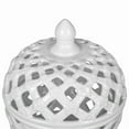 thumbnail image 3 of LivelyAant 9.5" White Ceramic Lidded Jar – Stylish Lattice Design for Storage & Decor – Perfect for Kitchen, Bathroom, or Living Room, 3 of 10