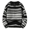 thumbnail image 2 of Xcmzpl Striped Chunky Sweaters Mens Crew Neck Long Sleeve Drop Shoulder Knit Pullover Sweater Vintage Color Block Fall Sweaters, 2 of 10